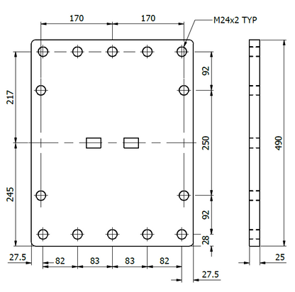 Adapterplatte CW10 mit Bohrbild AC06